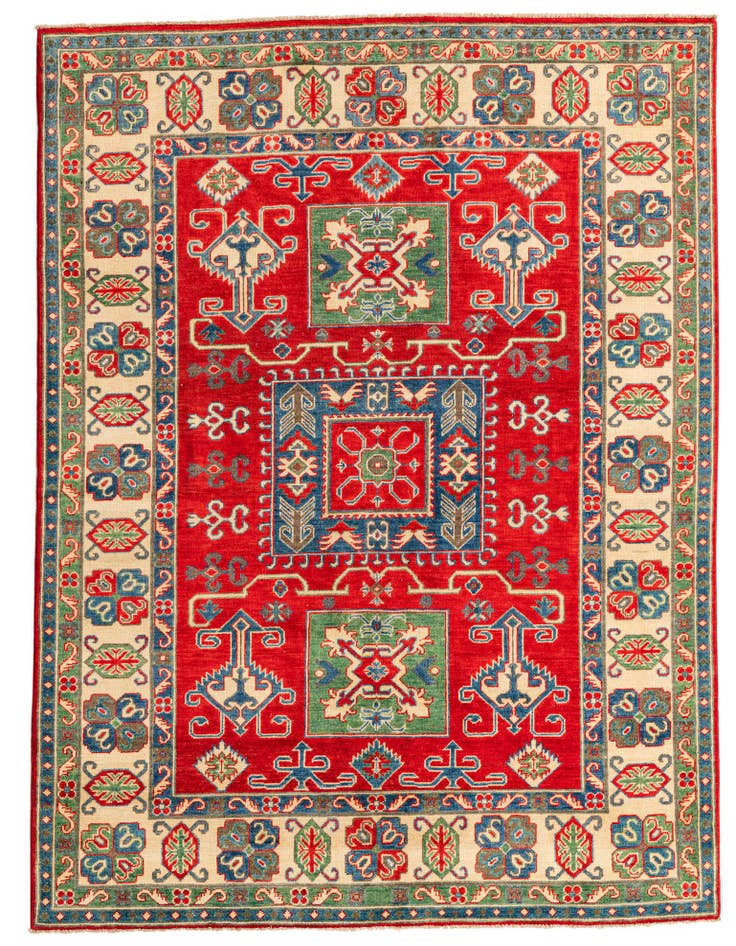 Detail image of 5' 9 x 7' 9 Hand Knotted Kazak Rug