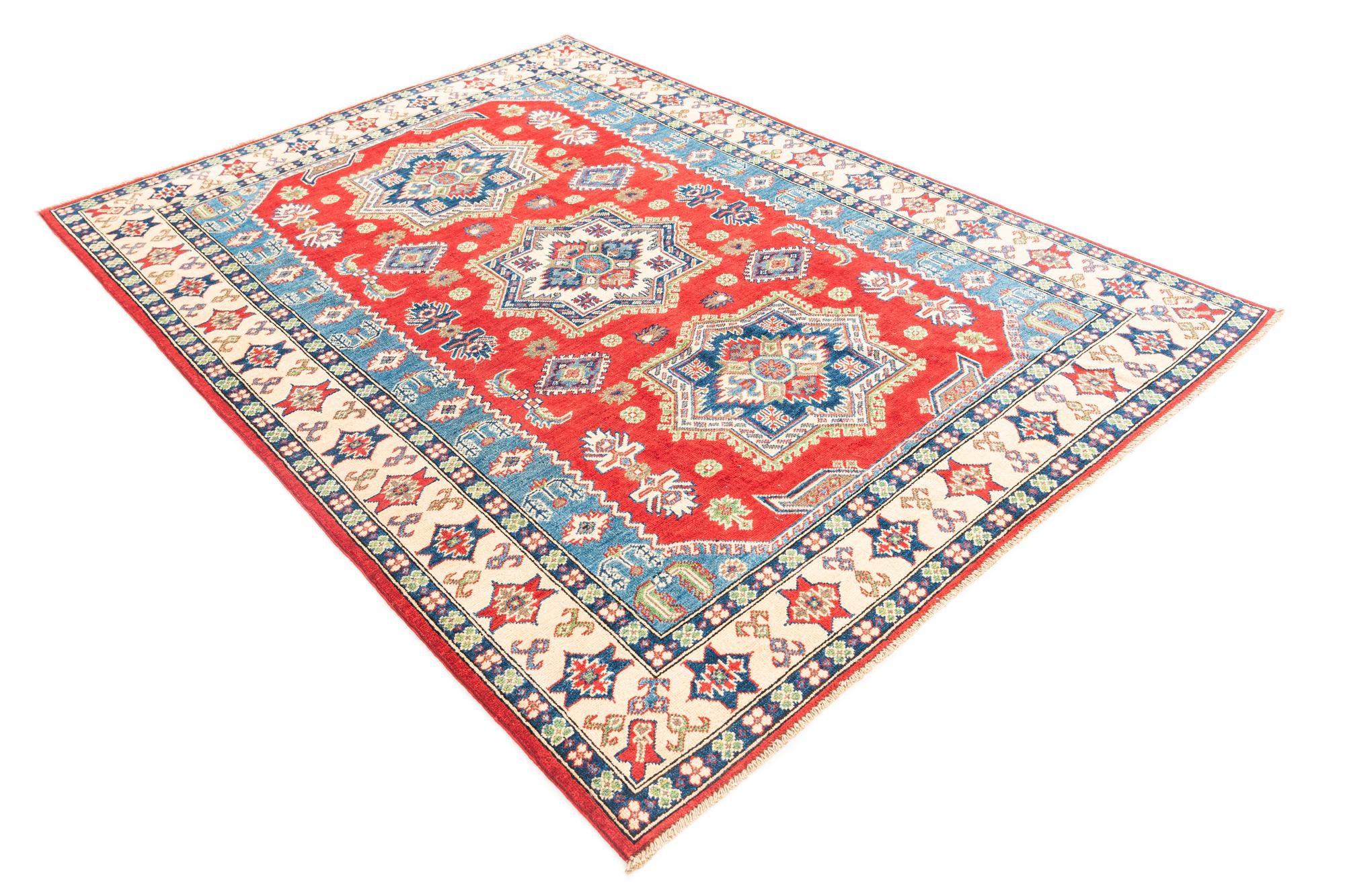5' 7 x 7' 9 Hand Knotted Kazak Rug