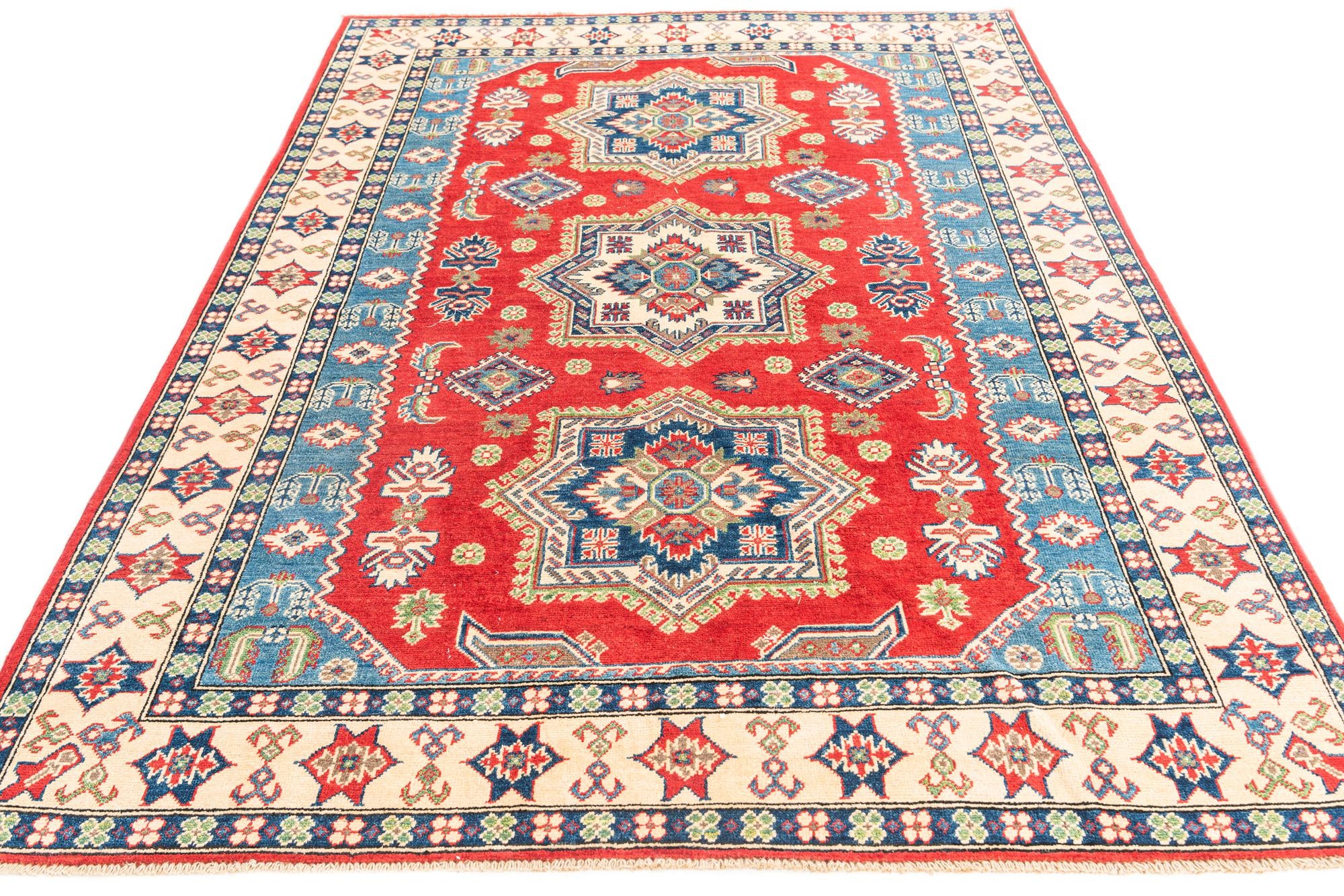 5' 7 x 7' 9 Hand Knotted Kazak Rug