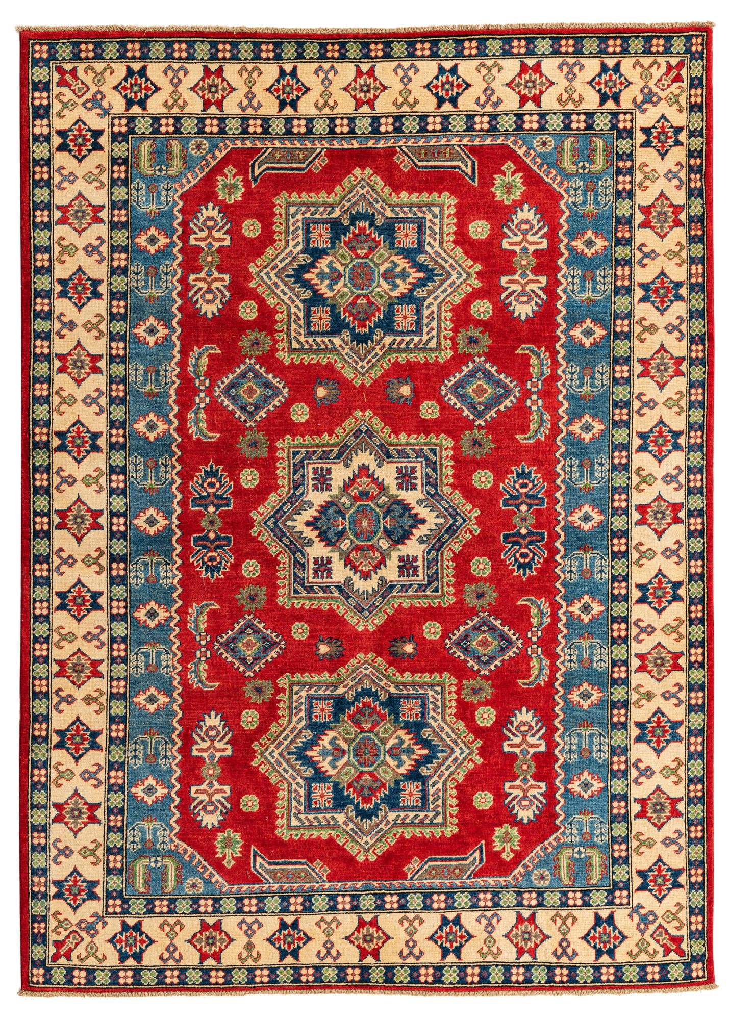 5' 7 x 7' 9 Hand Knotted Kazak Rug