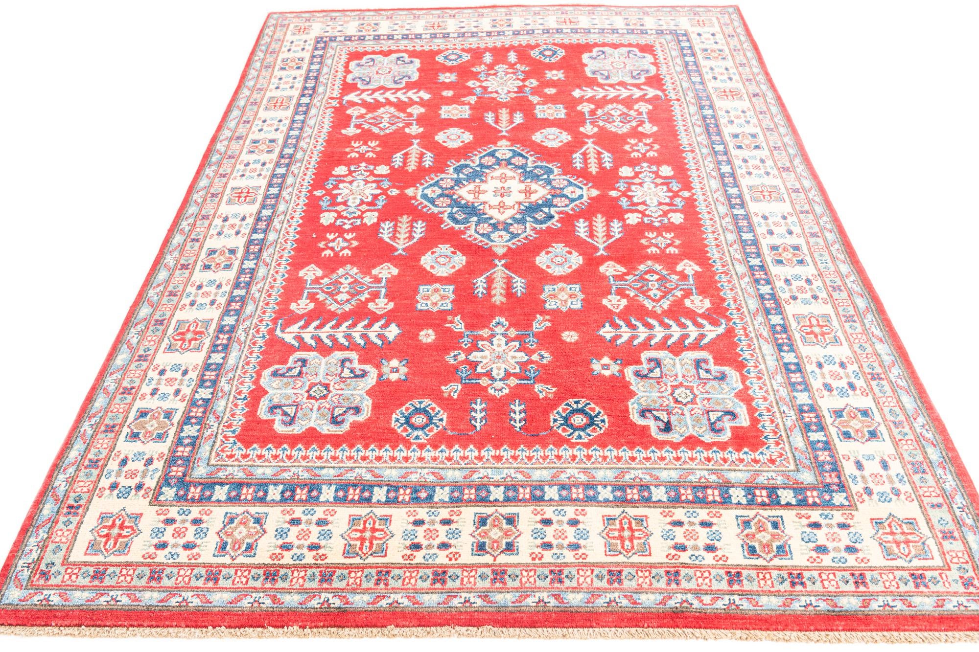 5' 6 x 8' Hand Knotted Kazak Rug