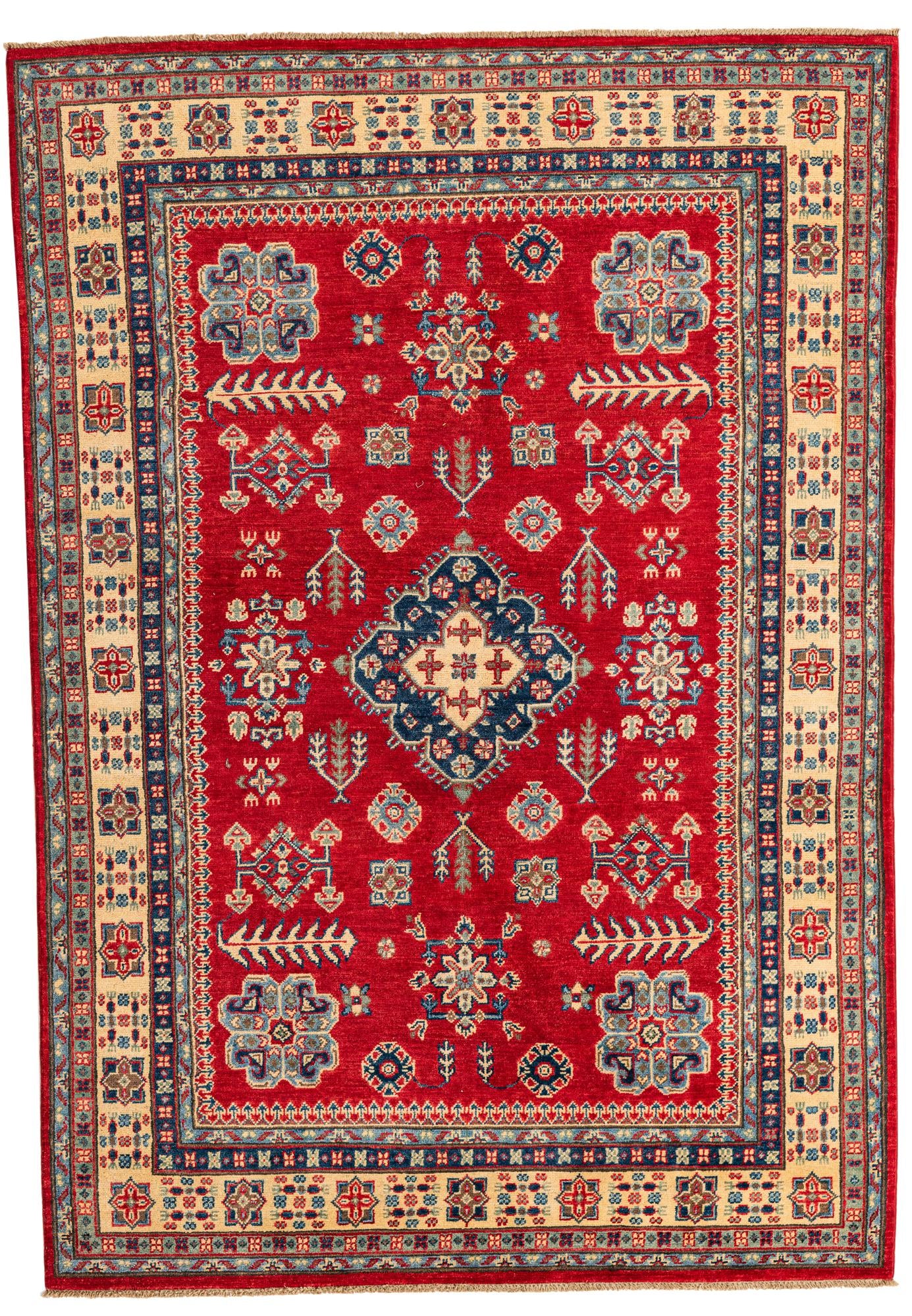 5' 6 x 8' Hand Knotted Kazak Rug