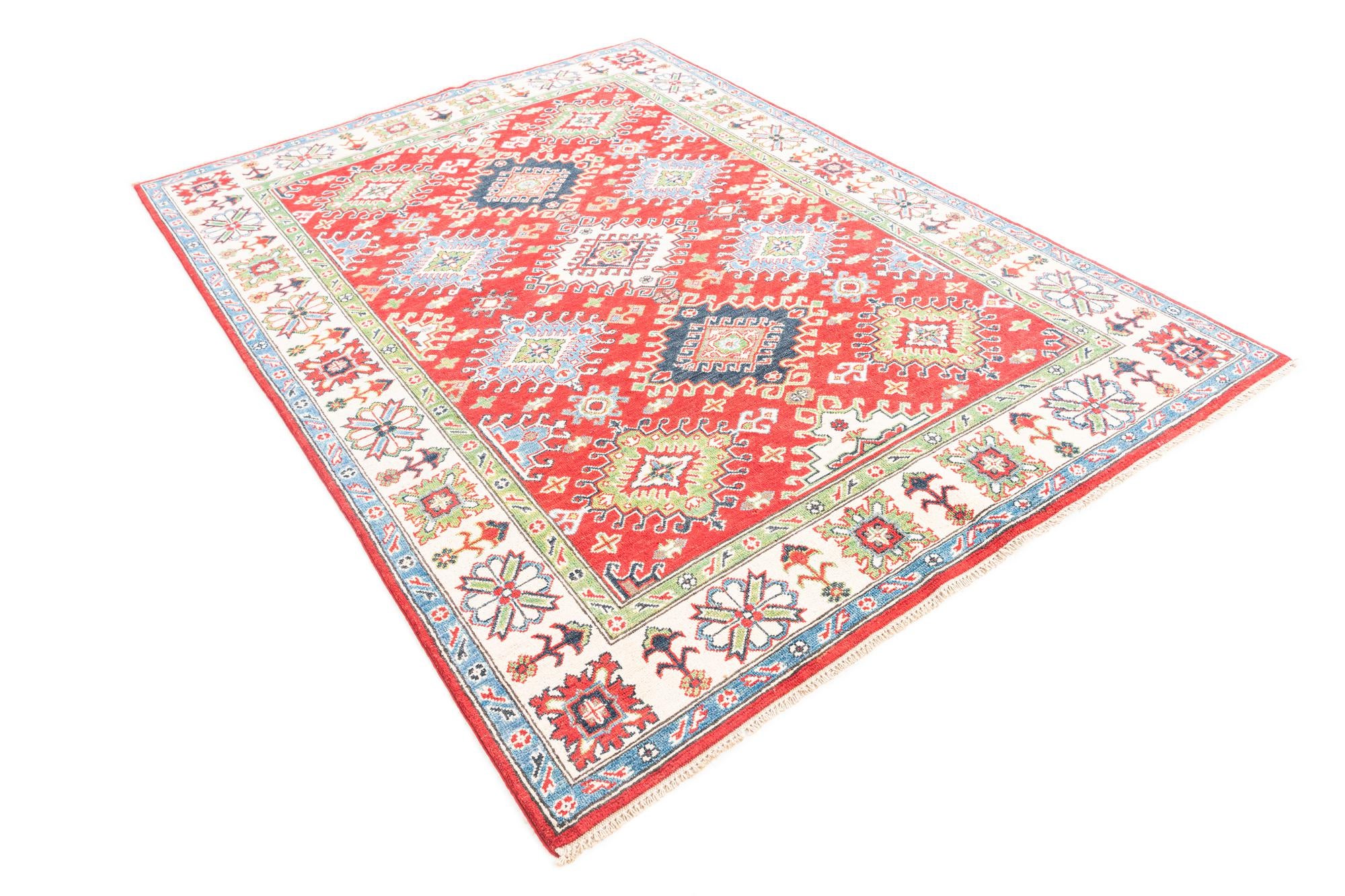 5' 7 x 7' 10 Hand Knotted Kazak Rug