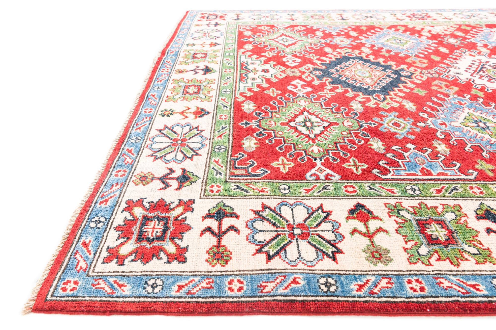 5' 7 x 7' 10 Hand Knotted Kazak Rug