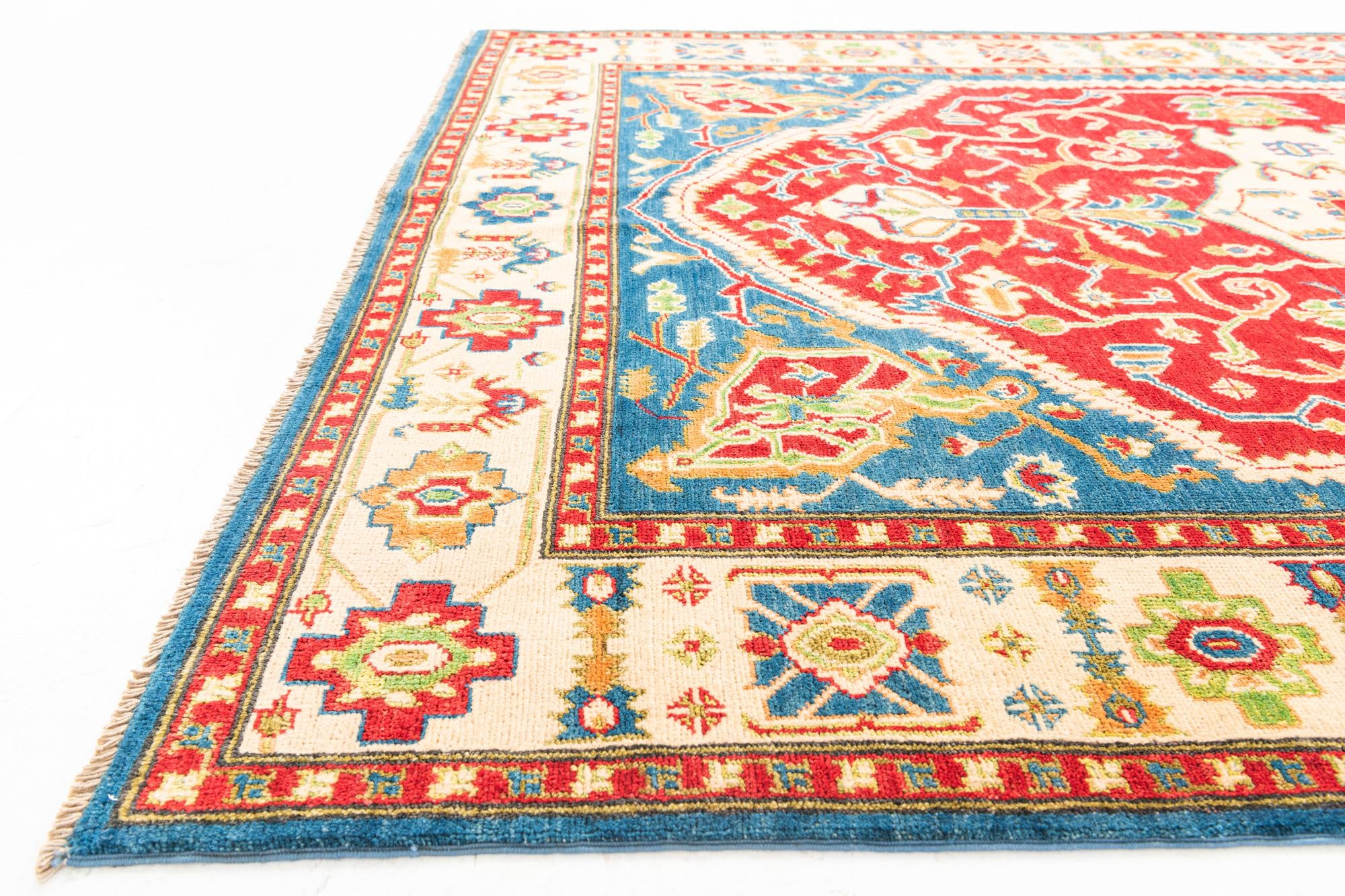 5' 8 x 8' Hand Knotted Kazak Rug
