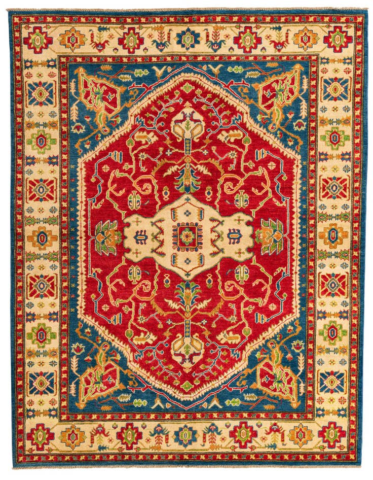 Detail image of 5' 8 x 8' Hand Knotted Kazak Rug