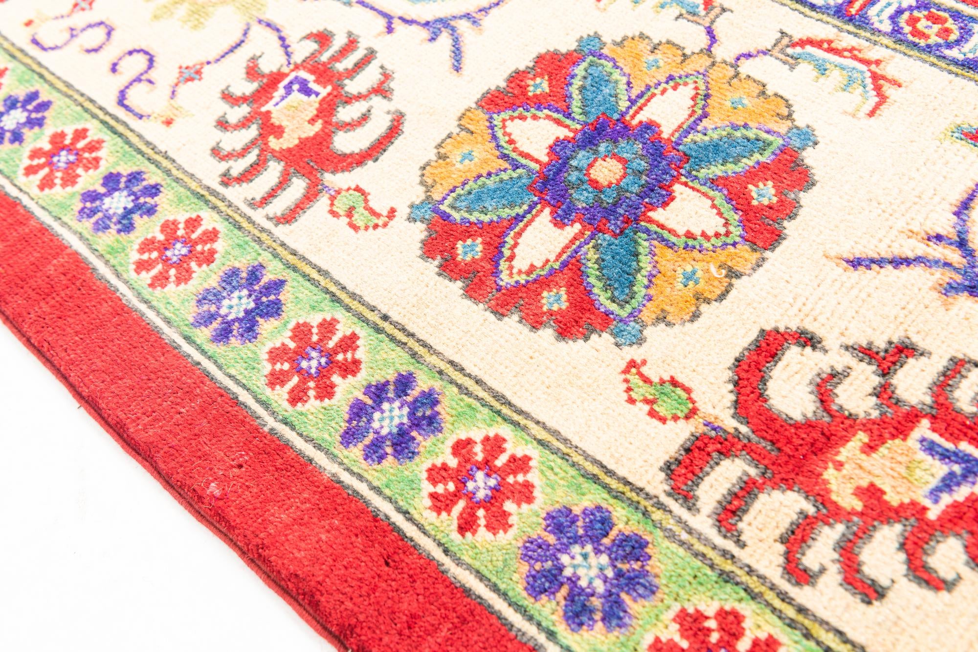 5' 8 x 8' 2 Hand Knotted Kazak Rug