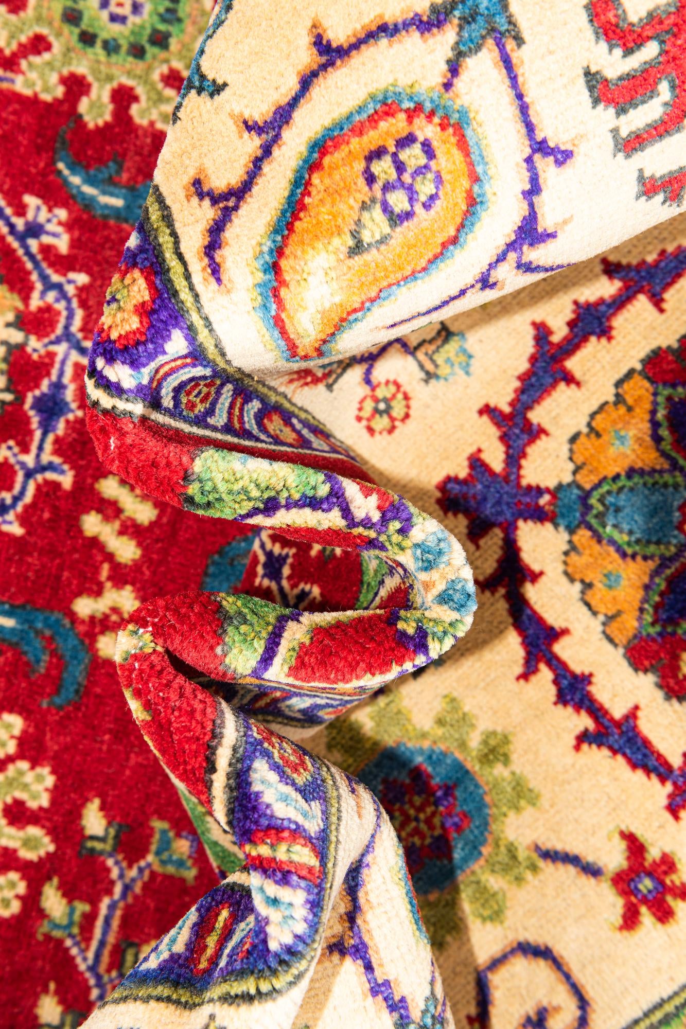 5' 8 x 8' 2 Hand Knotted Kazak Rug