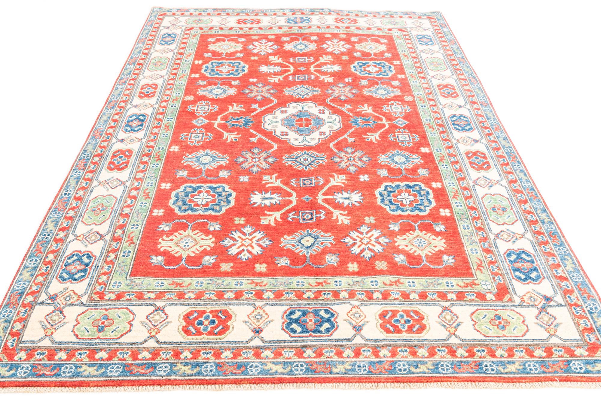 5' 7 x 8' Hand Knotted Kazak Rug