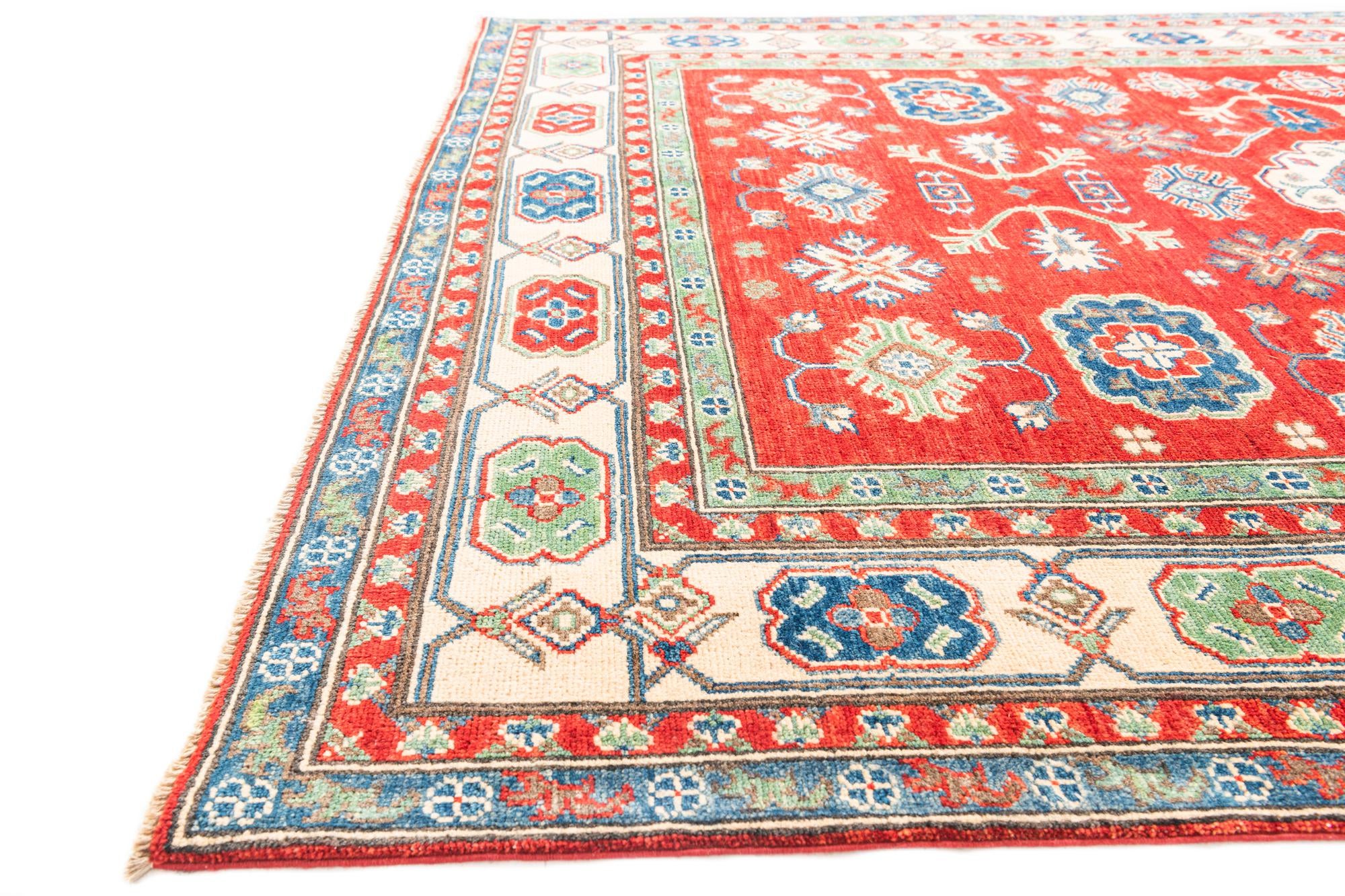 5' 7 x 8' Hand Knotted Kazak Rug