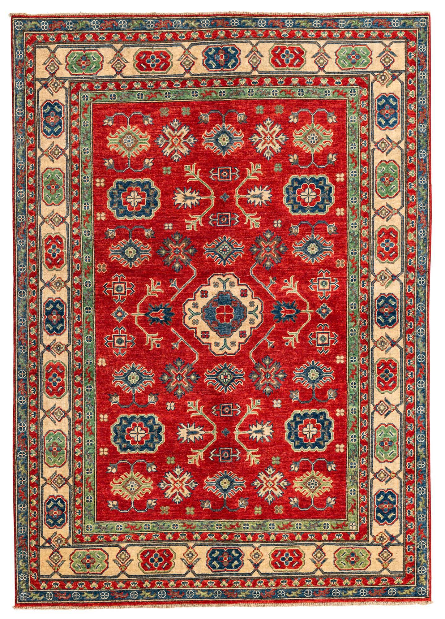 5' 7 x 8' Hand Knotted Kazak Rug