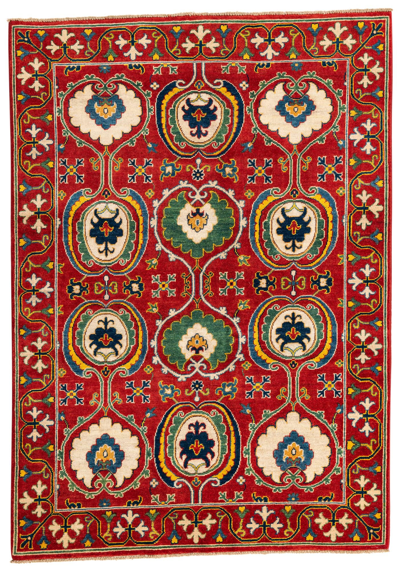 5' x 7' Hand Knotted Kazak Rug