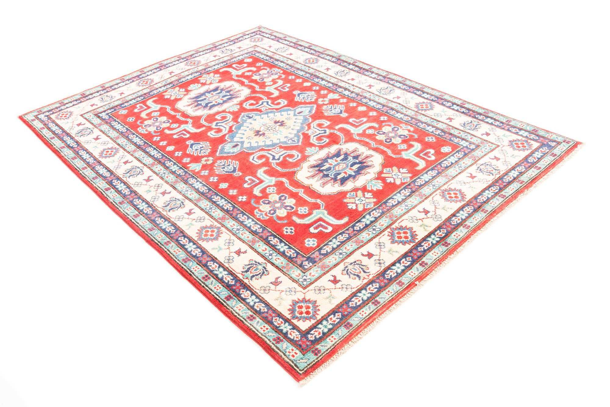 5' 2 x 6' 9 Hand Knotted Kazak Rug