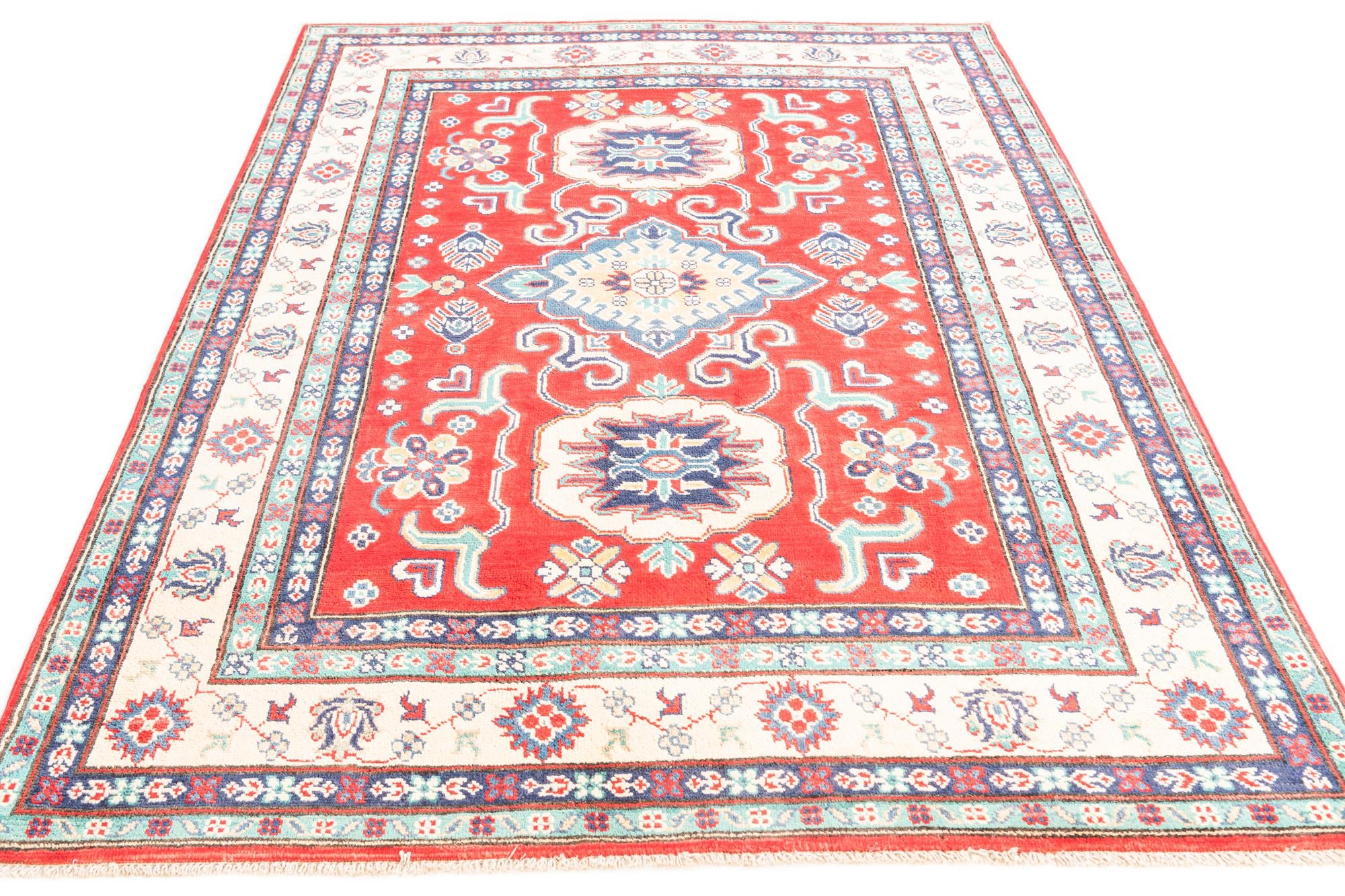 5' 2 x 6' 9 Hand Knotted Kazak Rug