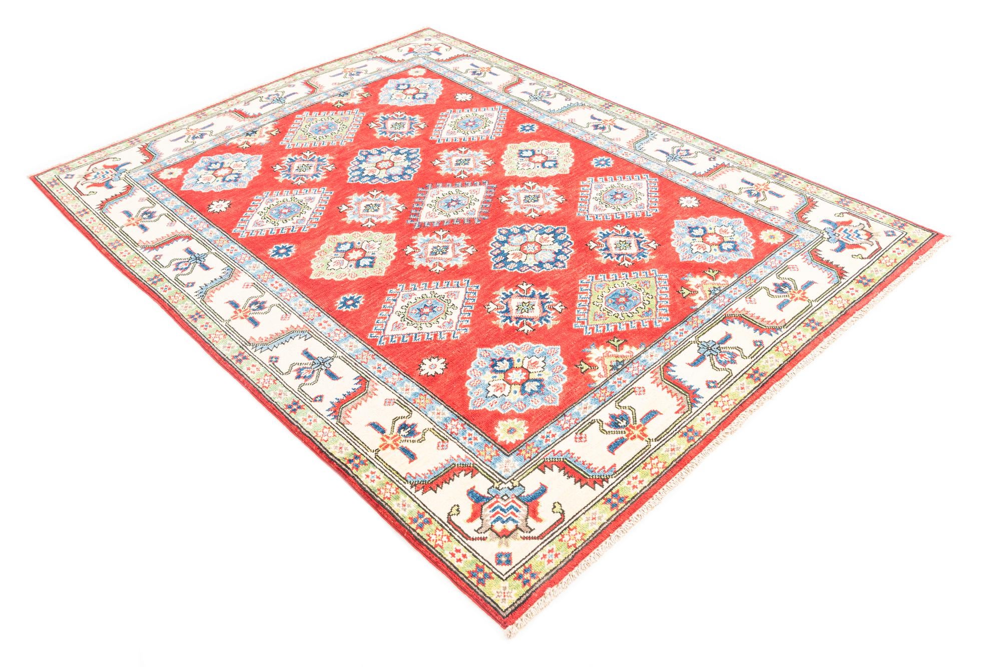 5' x 6' 6 Hand Knotted Kazak Rug