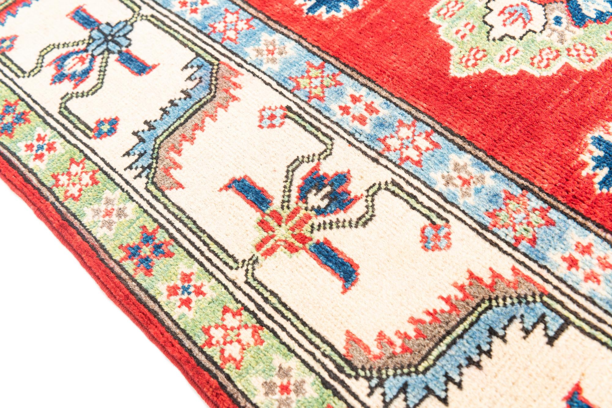 5' x 6' 6 Hand Knotted Kazak Rug