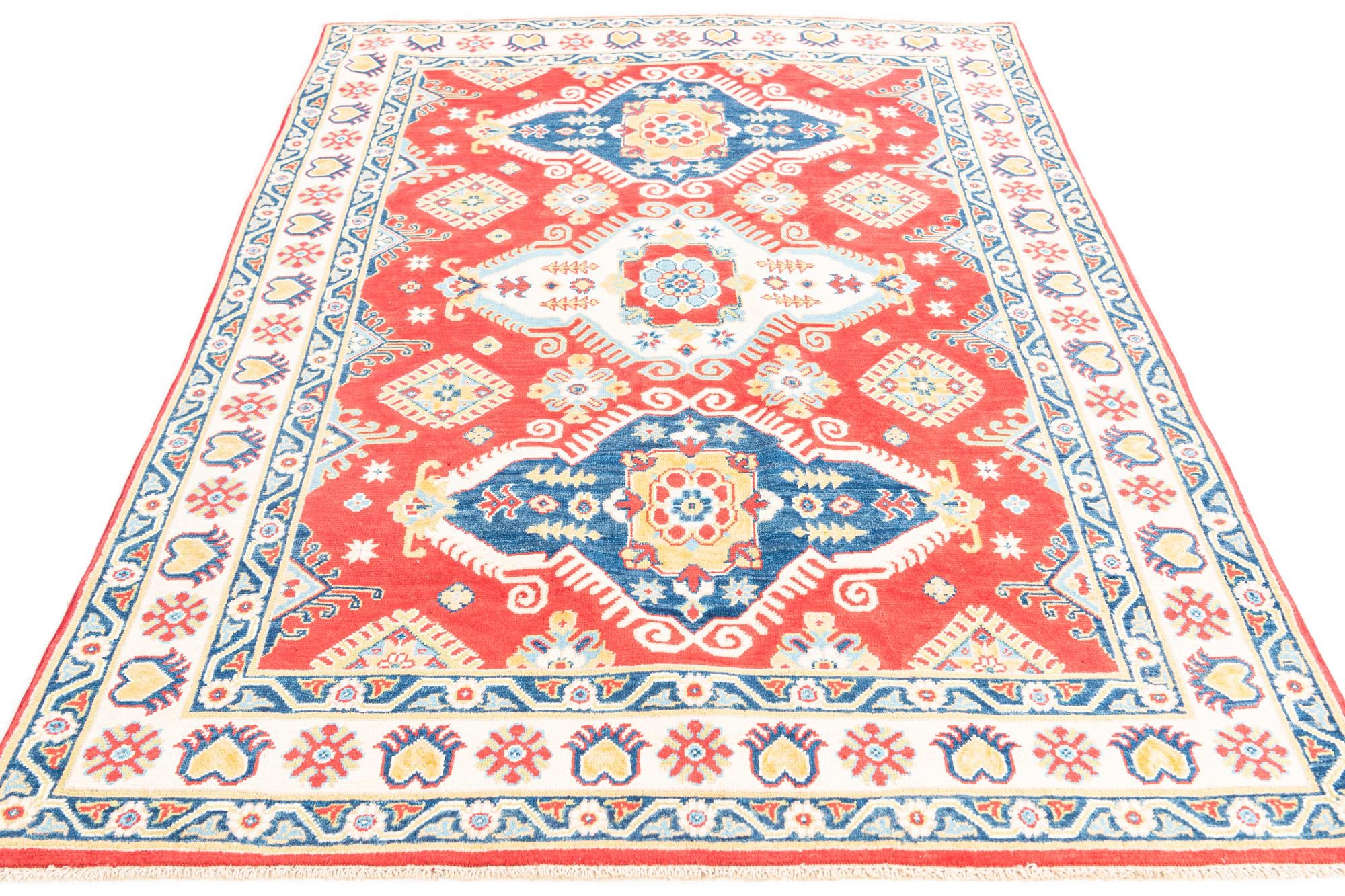 5' x 7' Hand Knotted Kazak Rug