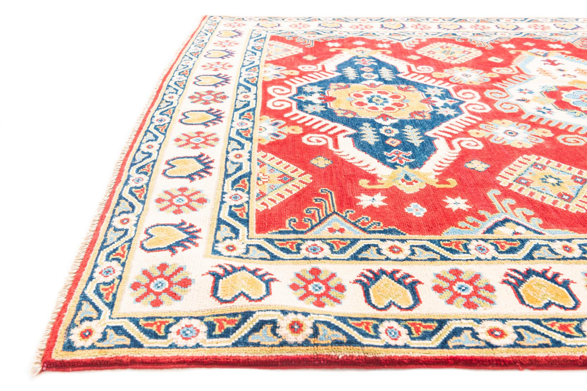 5' x 7' Hand Knotted Kazak Rug