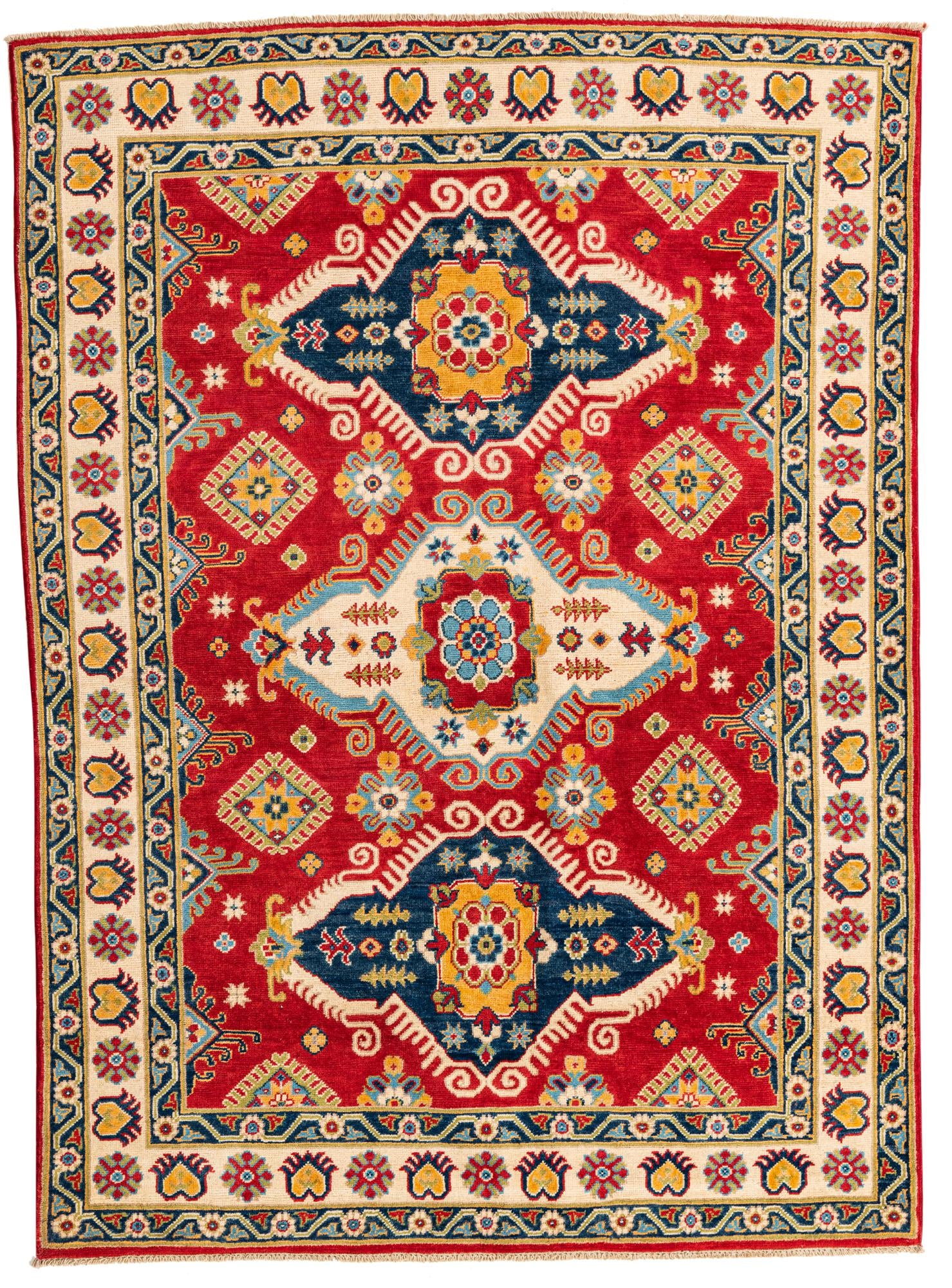 5' x 7' Hand Knotted Kazak Rug