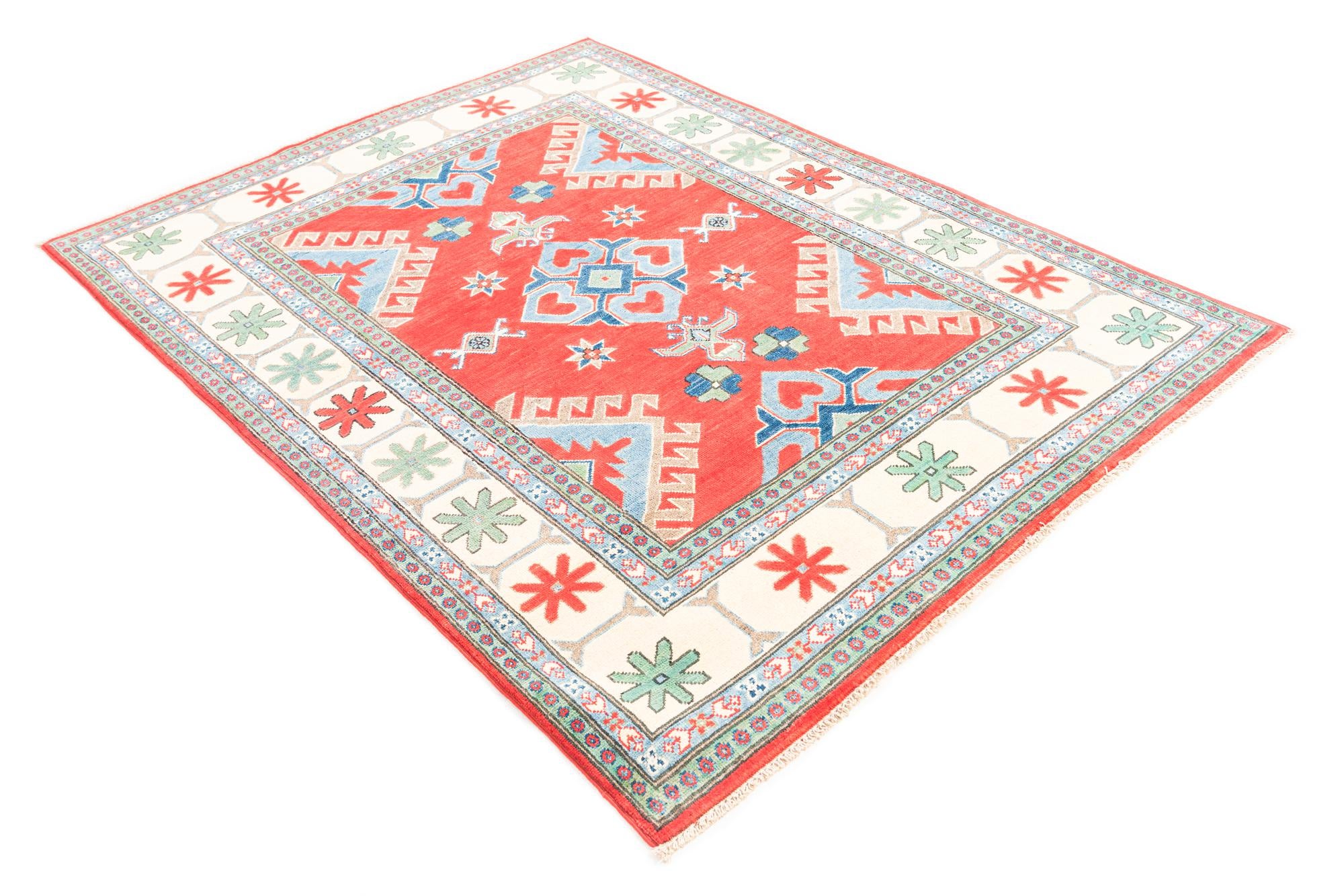 4' 9 x 6' 7 Hand Knotted Kazak Rug