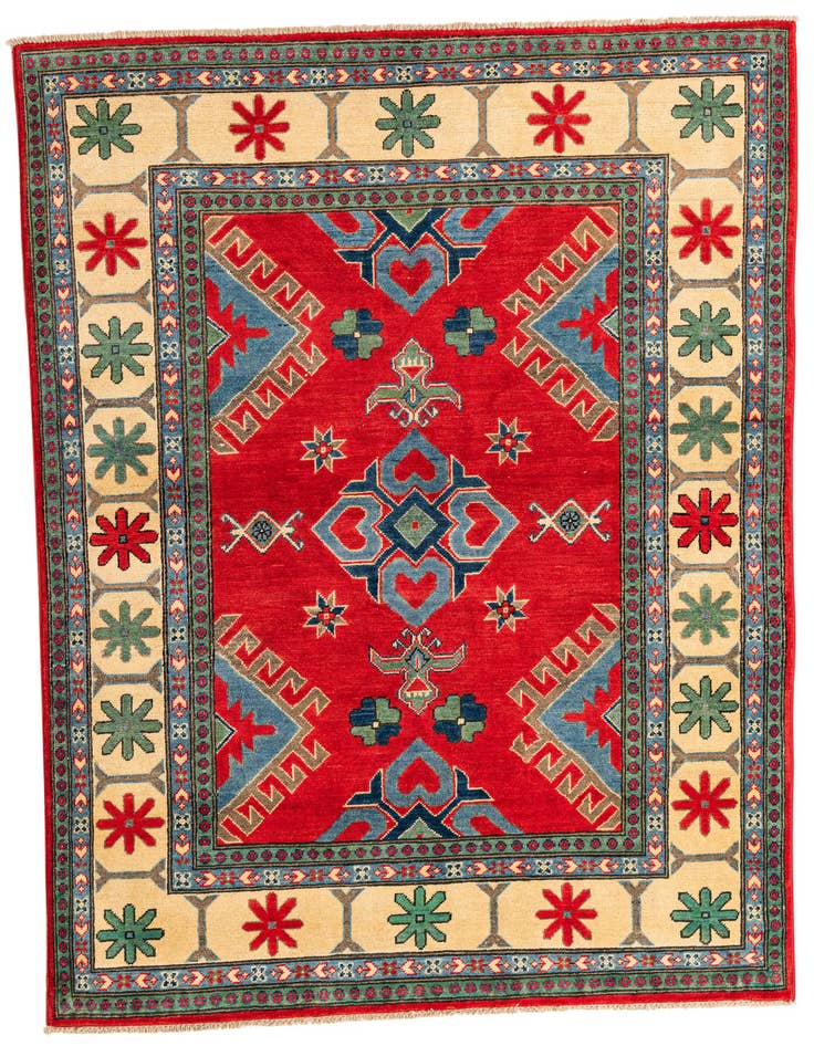Detail image of 4' 9 x 6' 7 Hand Knotted Kazak Rug