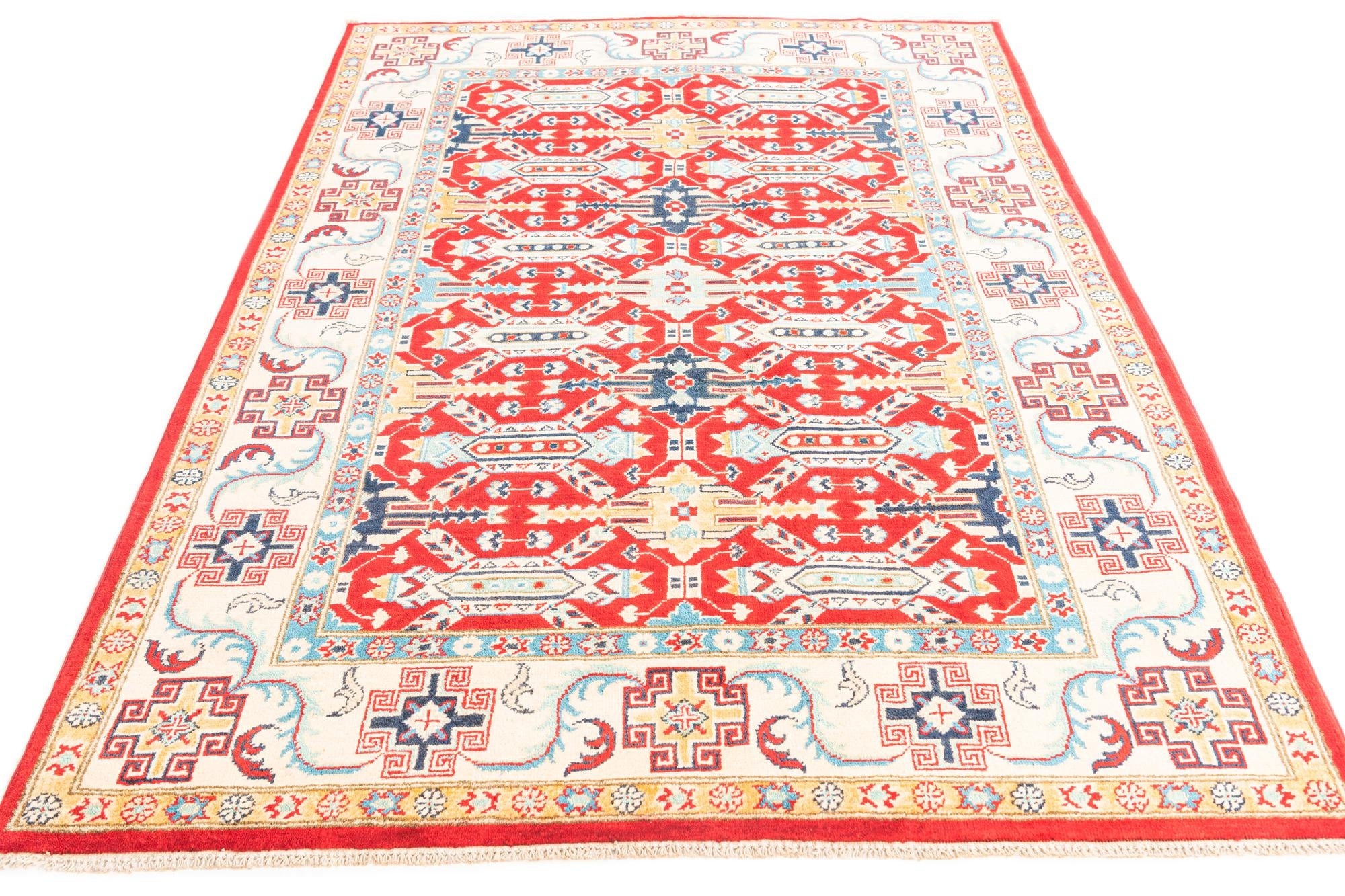 5' x 7' Hand Knotted Kazak Rug