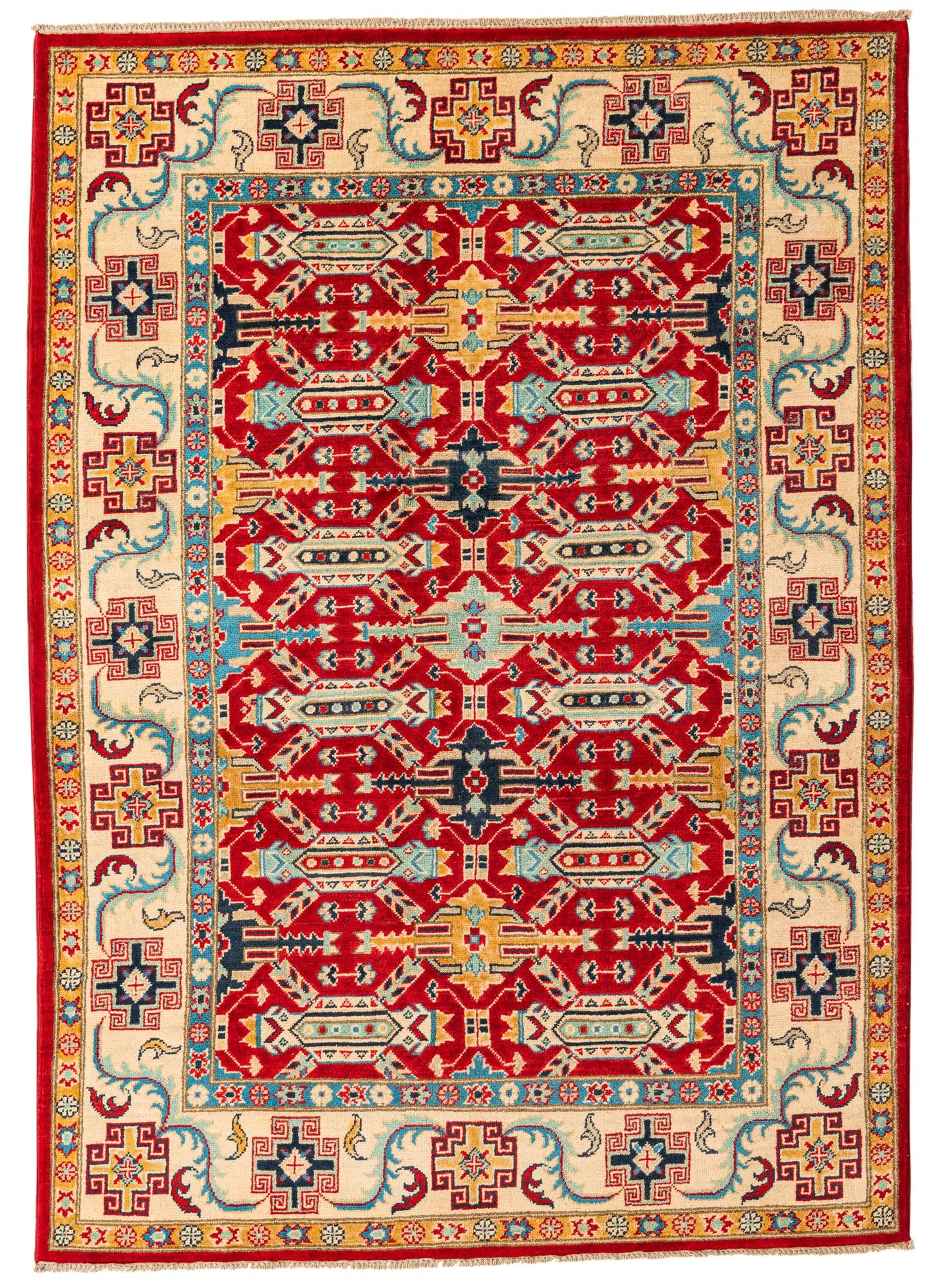 5' x 7' Hand Knotted Kazak Rug