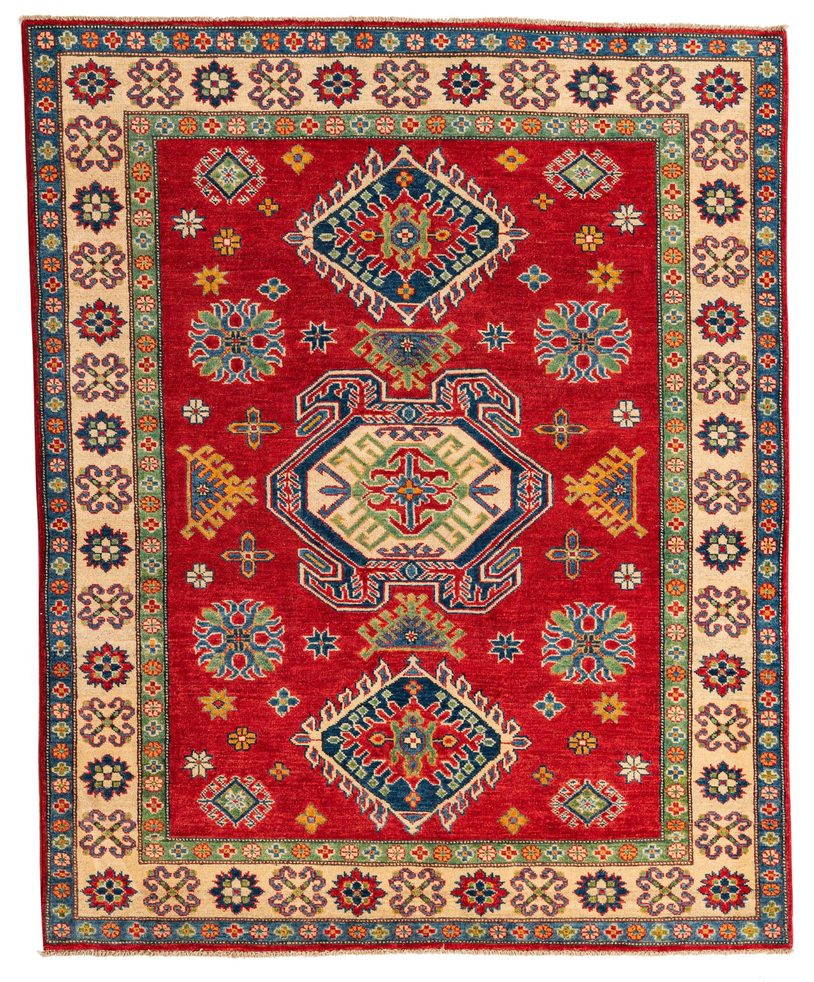 5' 4 x 6' 6 Hand Knotted Kazak Rug
