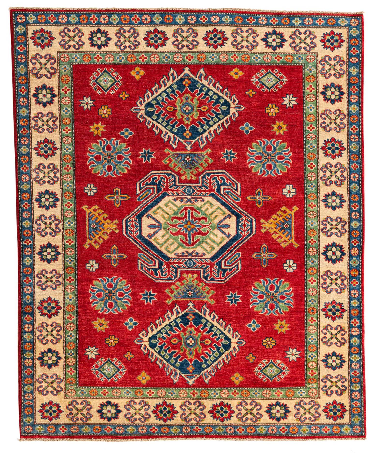 5' 4 x 6' 6 Hand Knotted Kazak Rug