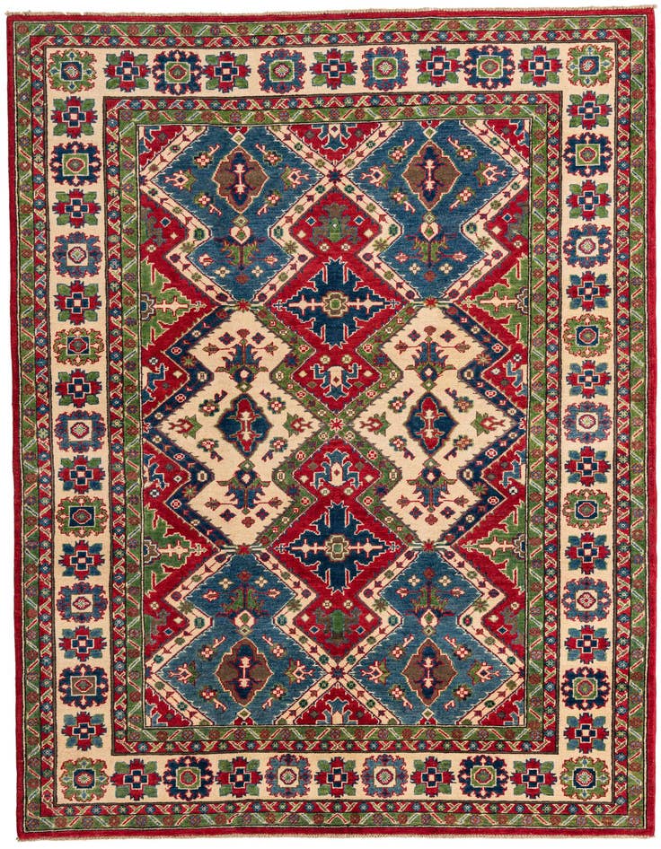 Detail image of 6' 1 x 9' Hand Knotted Kazak Rug