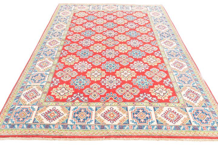 6' x 8' 7 Hand Knotted Kazak Rug