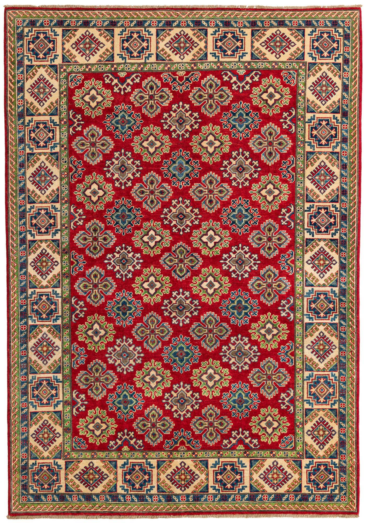 6' x 8' 7 Hand Knotted Kazak Rug