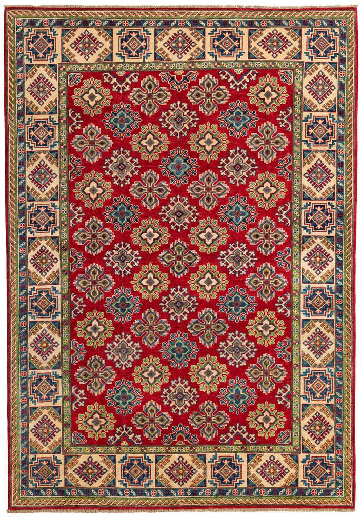 6' x 8' 7 Hand Knotted Kazak Rug