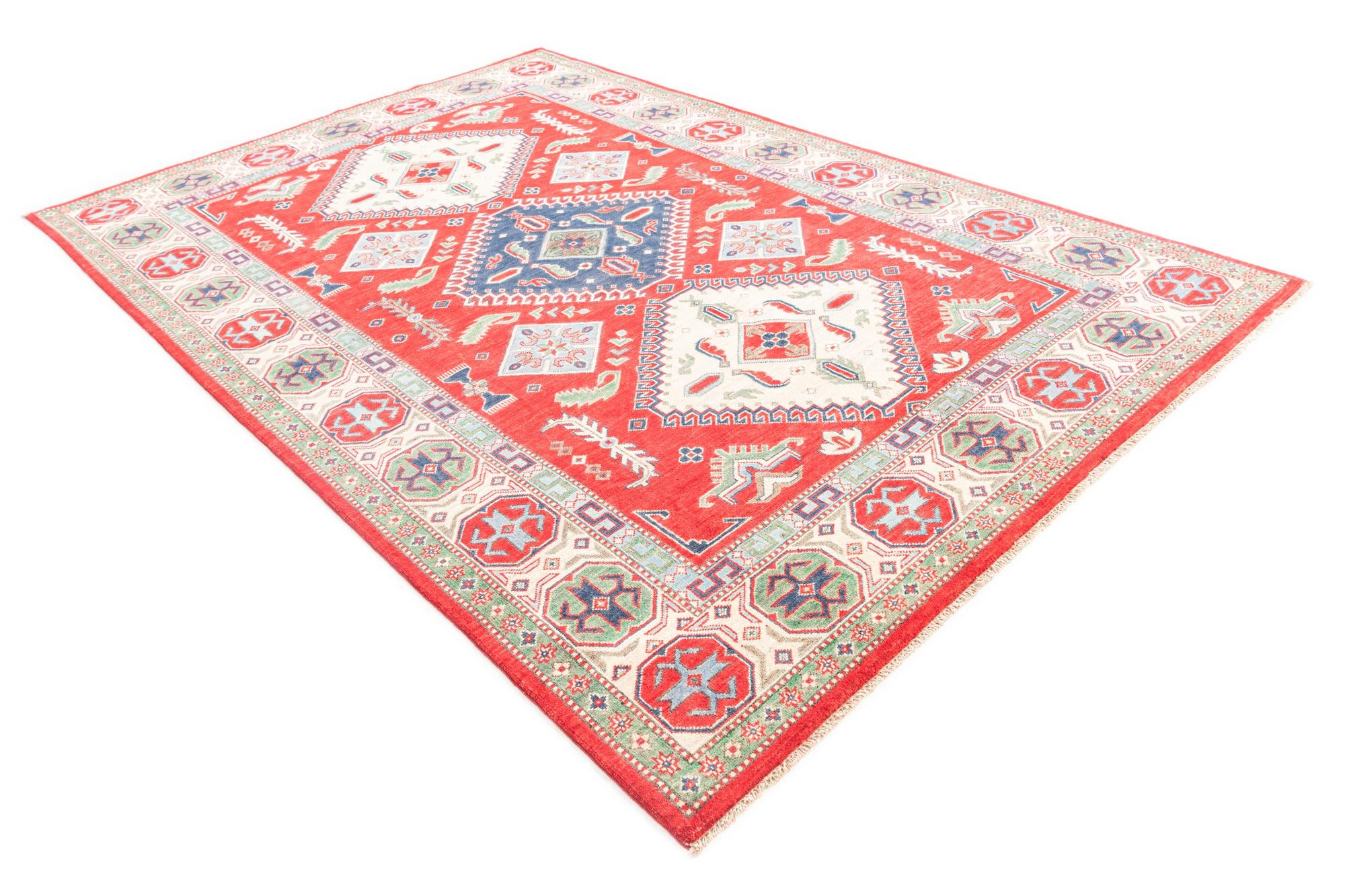 6' 6 x 9' 8 Hand Knotted Kazak Rug