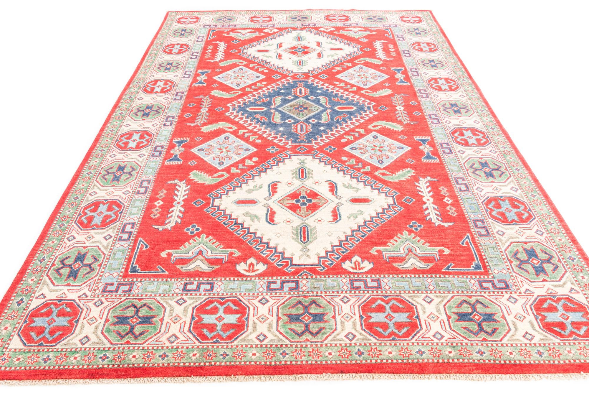 6' 6 x 9' 8 Hand Knotted Kazak Rug