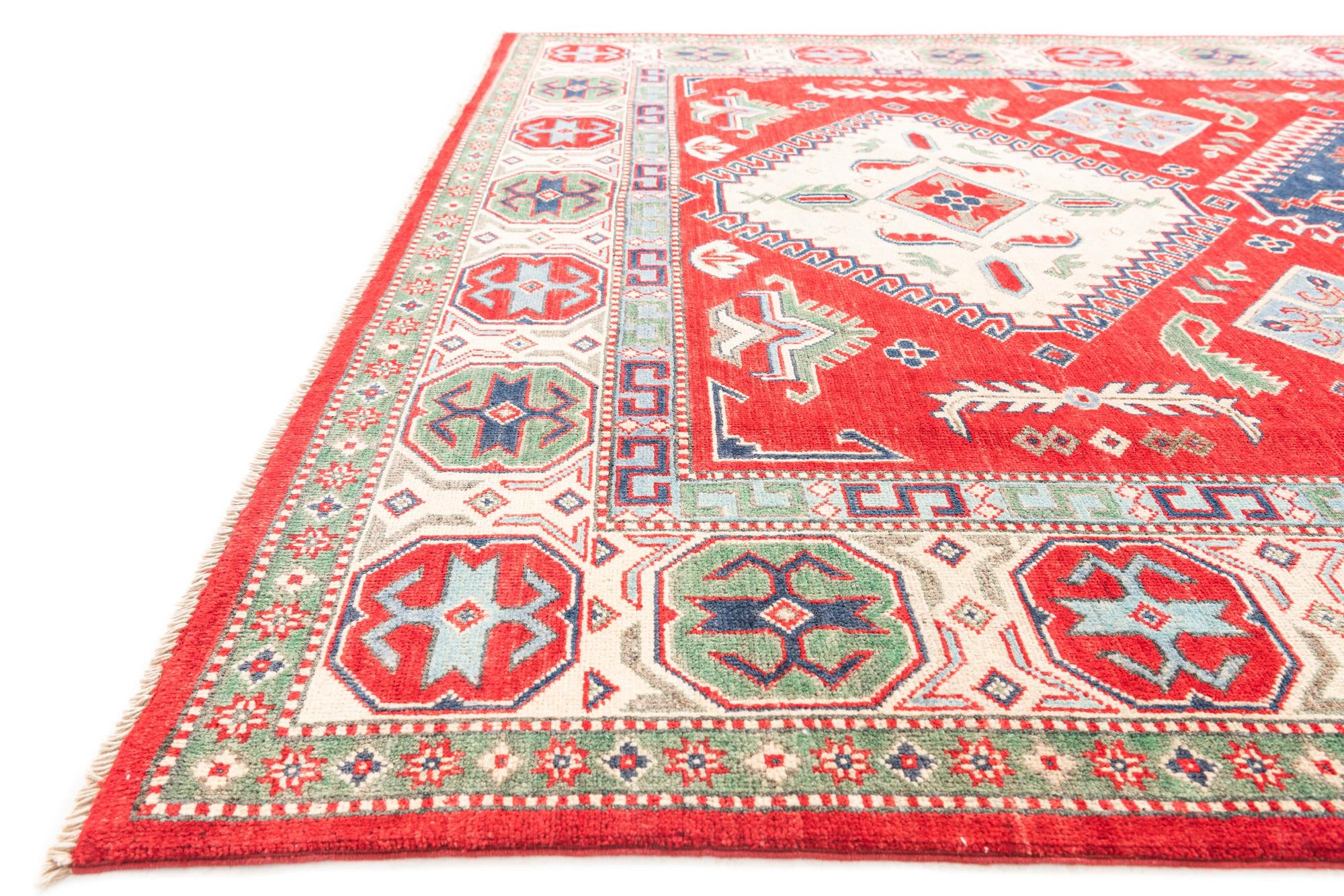 6' 6 x 9' 8 Hand Knotted Kazak Rug