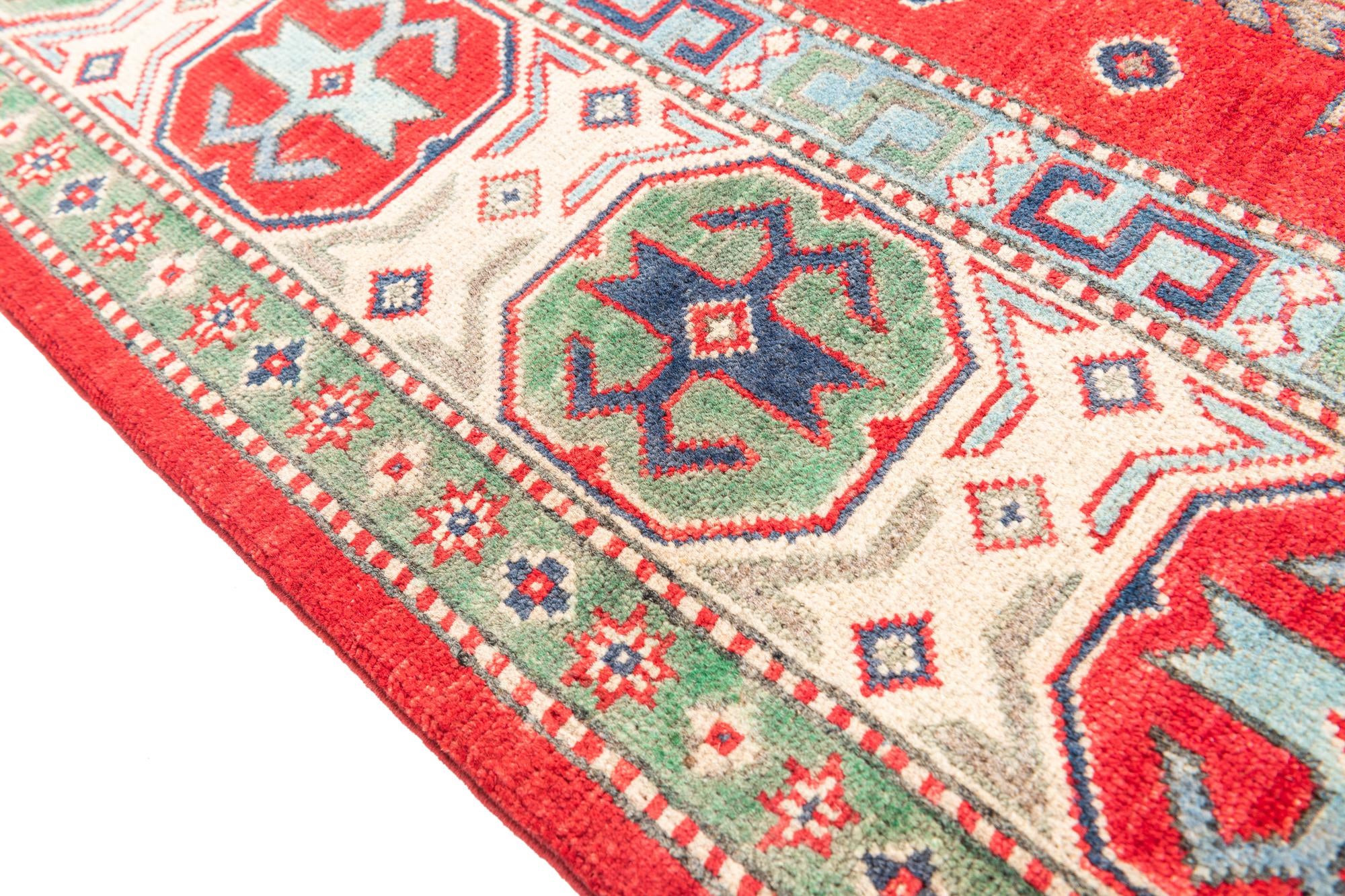 6' 6 x 9' 8 Hand Knotted Kazak Rug