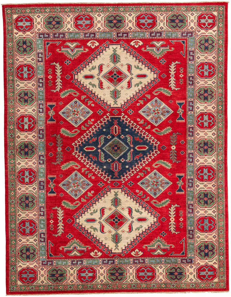 Detail image of 6' 6 x 9' 8 Hand Knotted Kazak Rug