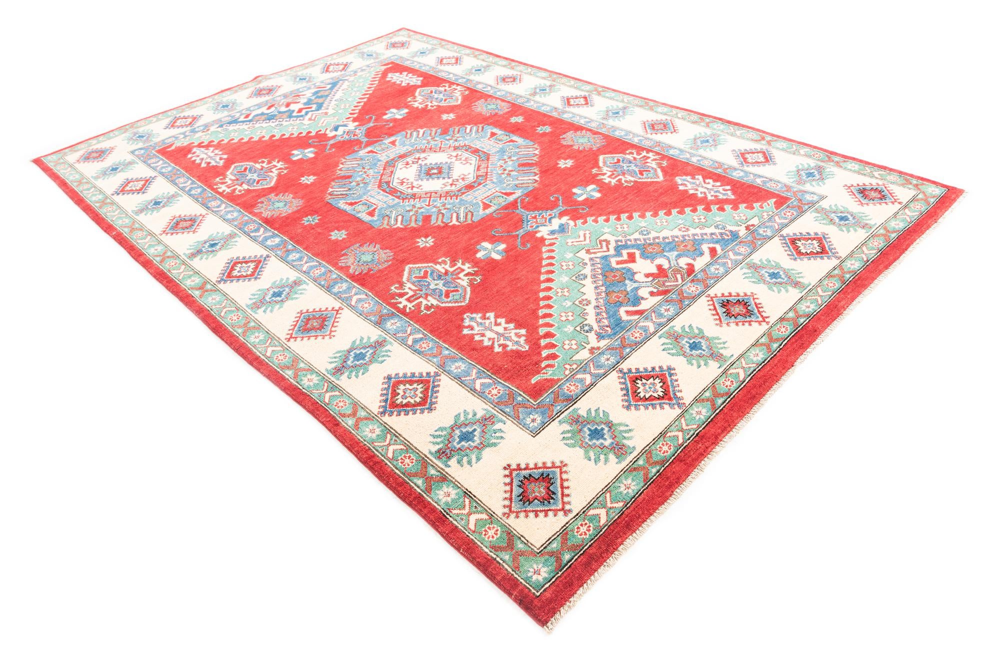 6' 8 x 9' 8 Hand Knotted Kazak Rug