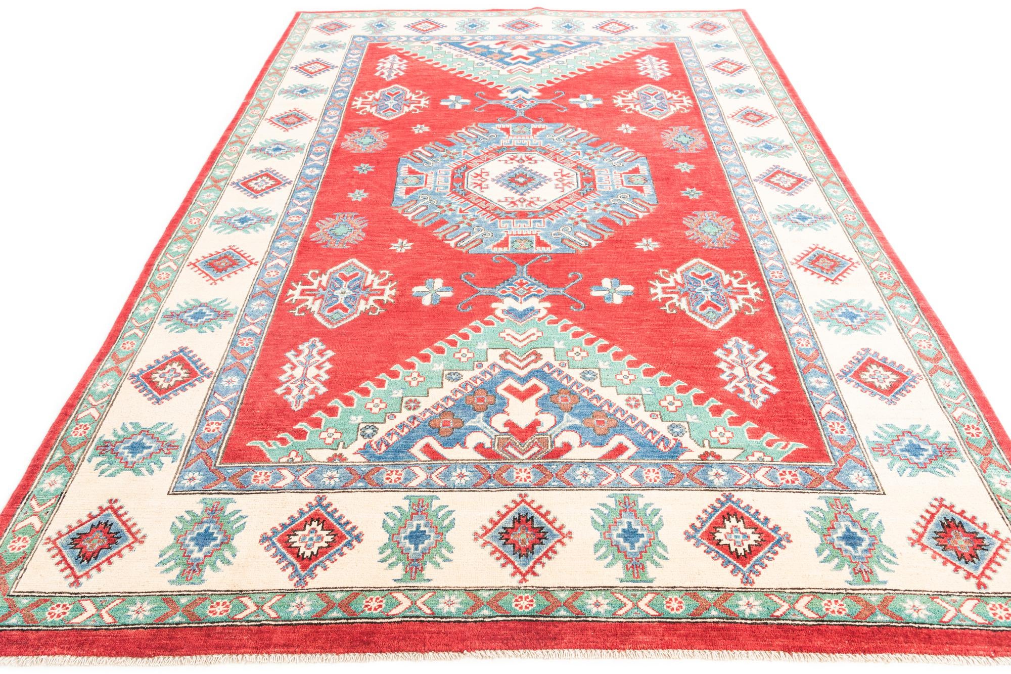 6' 8 x 9' 8 Hand Knotted Kazak Rug