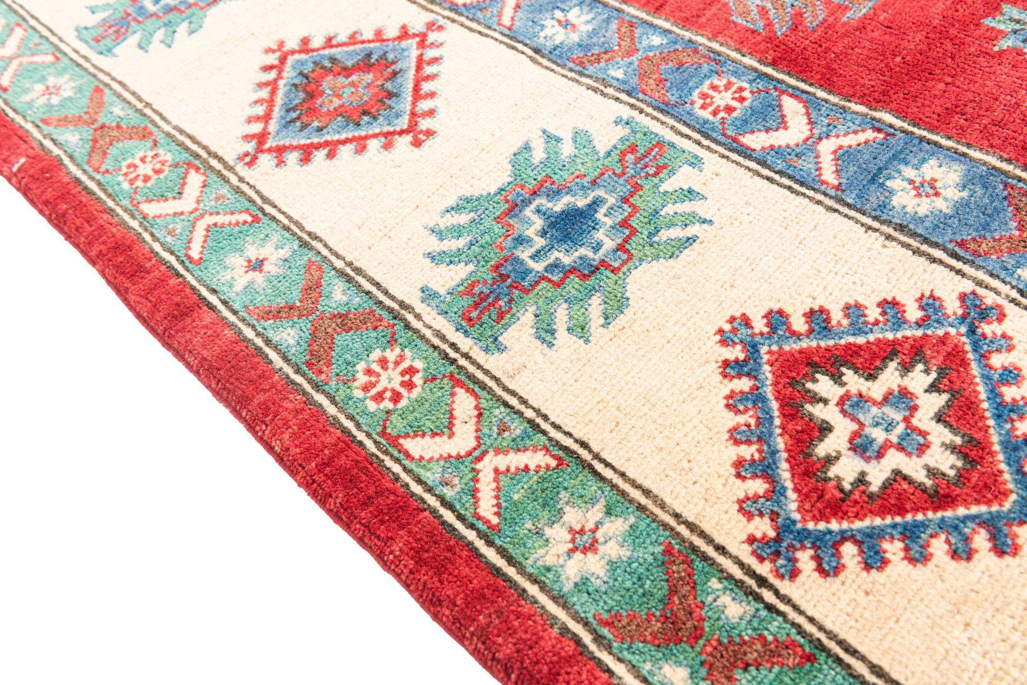 6' 8 x 9' 8 Hand Knotted Kazak Rug
