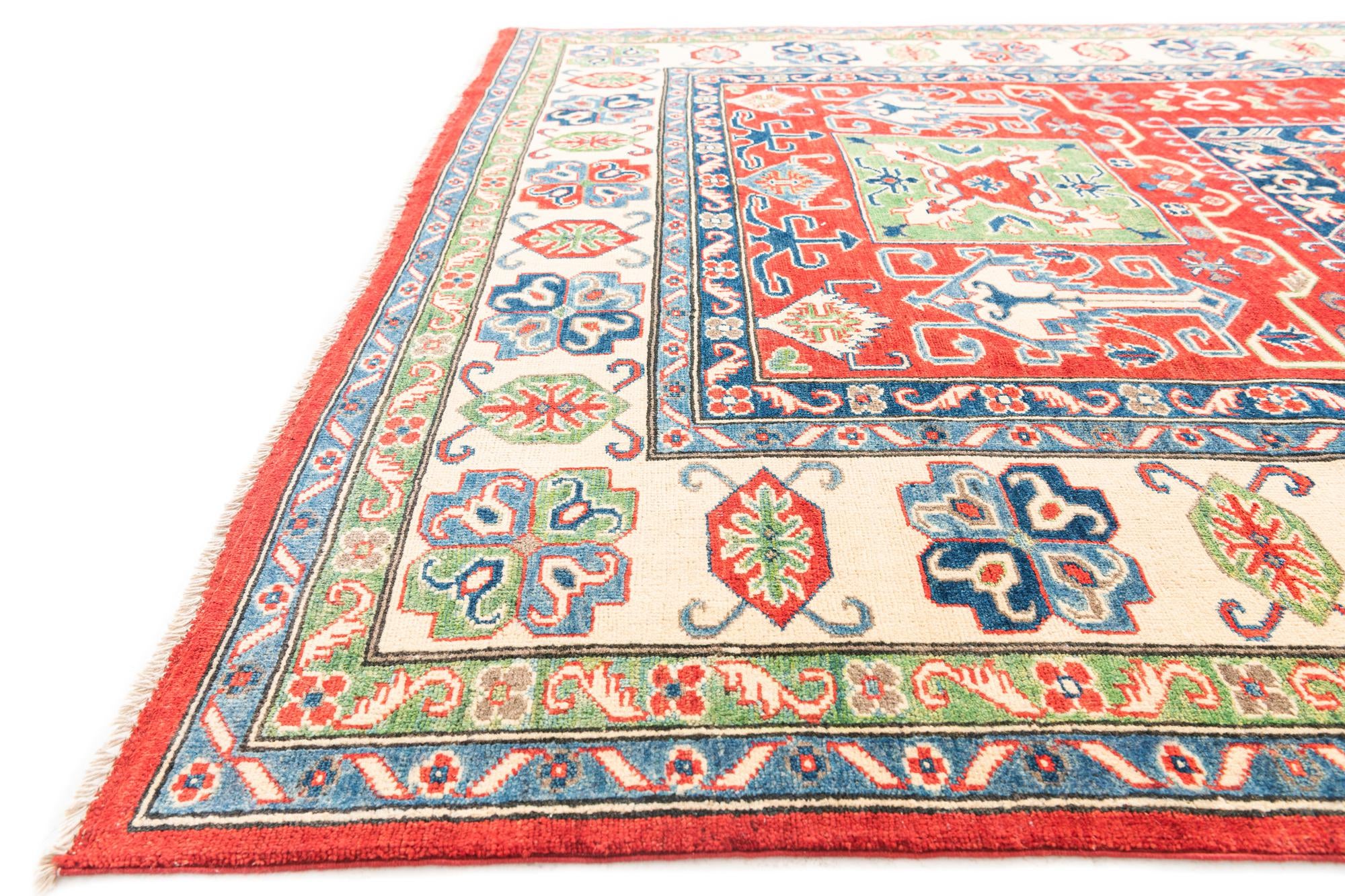 6' 8 x 9' 8 Hand Knotted Kazak Rug