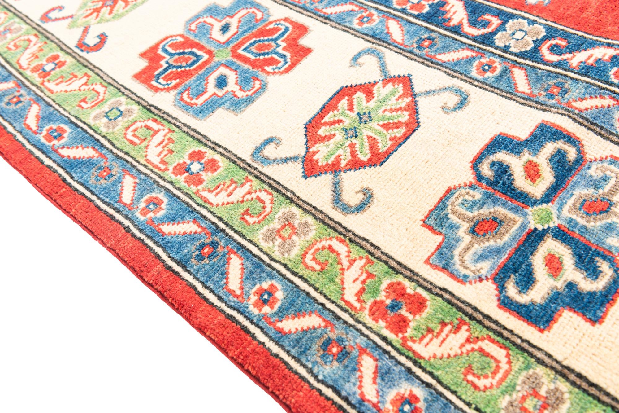 6' 8 x 9' 8 Hand Knotted Kazak Rug