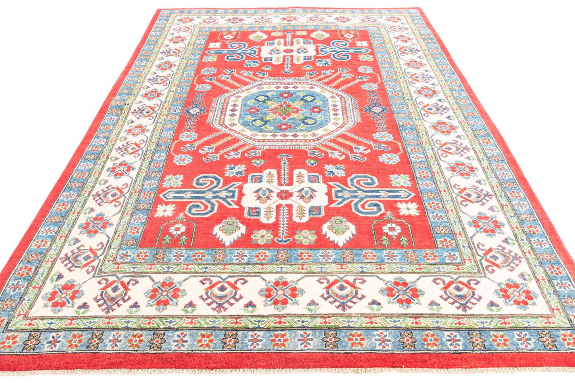 6' 7 x 9' 6 Hand Knotted Kazak Rug