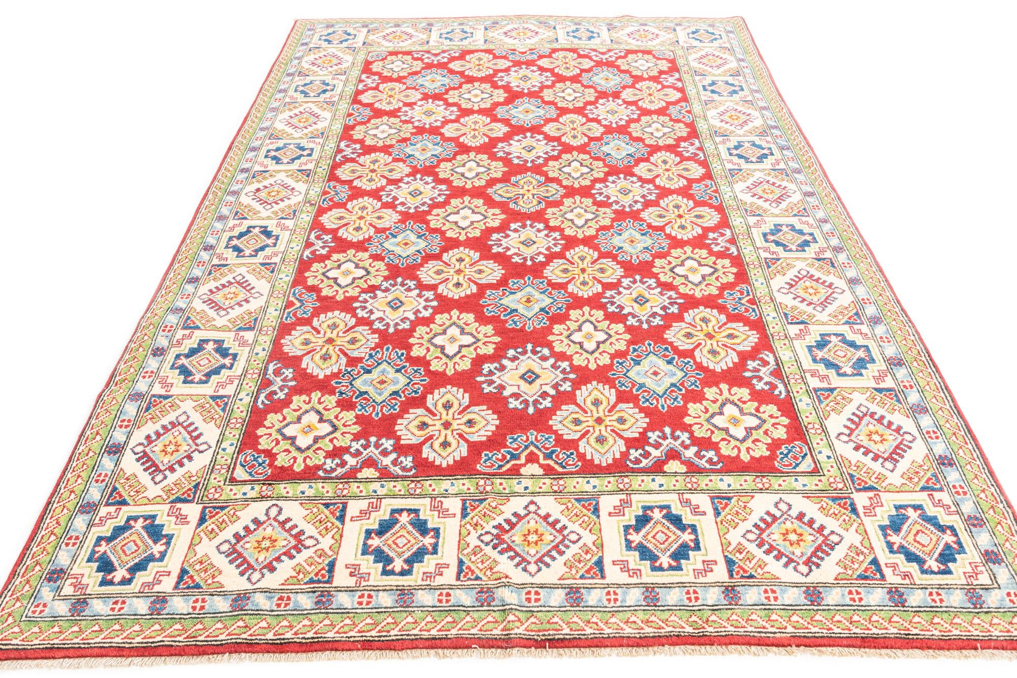 5' 10 x 9' 2 Hand Knotted Kazak Rug