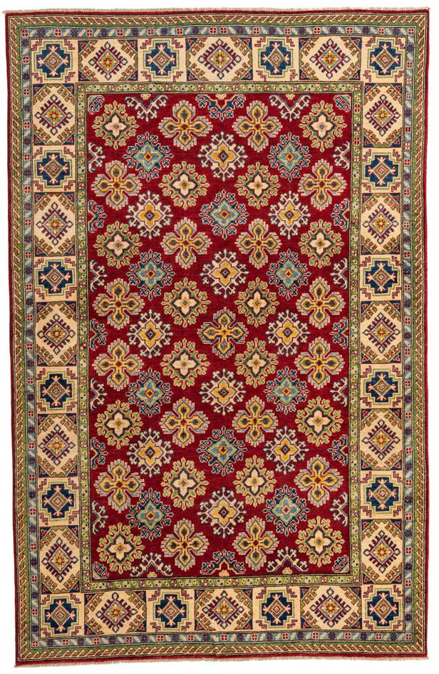 Detail image of 5' 10 x 9' 2 Hand Knotted Kazak Rug