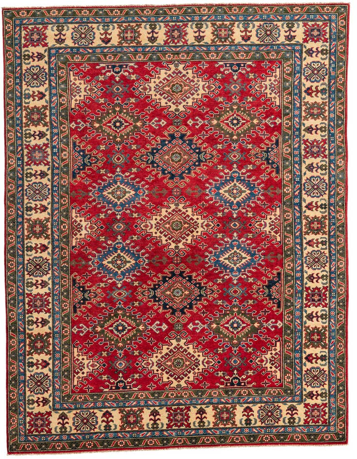 Detail image of 6' 5 x 9' 9 Hand Knotted Kazak Rug
