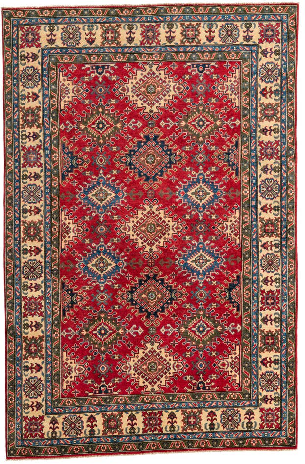 Detail image of 6' 5 x 9' 9 Hand Knotted Kazak Rug