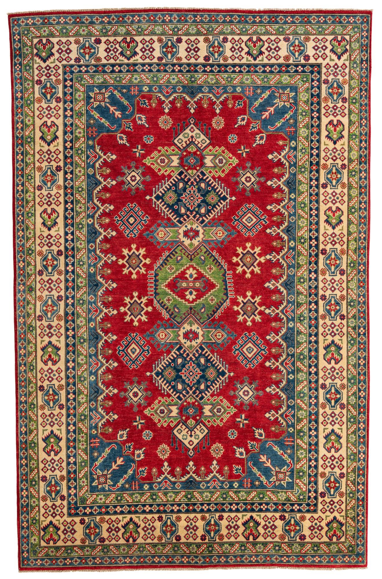 6' 9 x 10' 8 Hand Knotted Kazak Rug