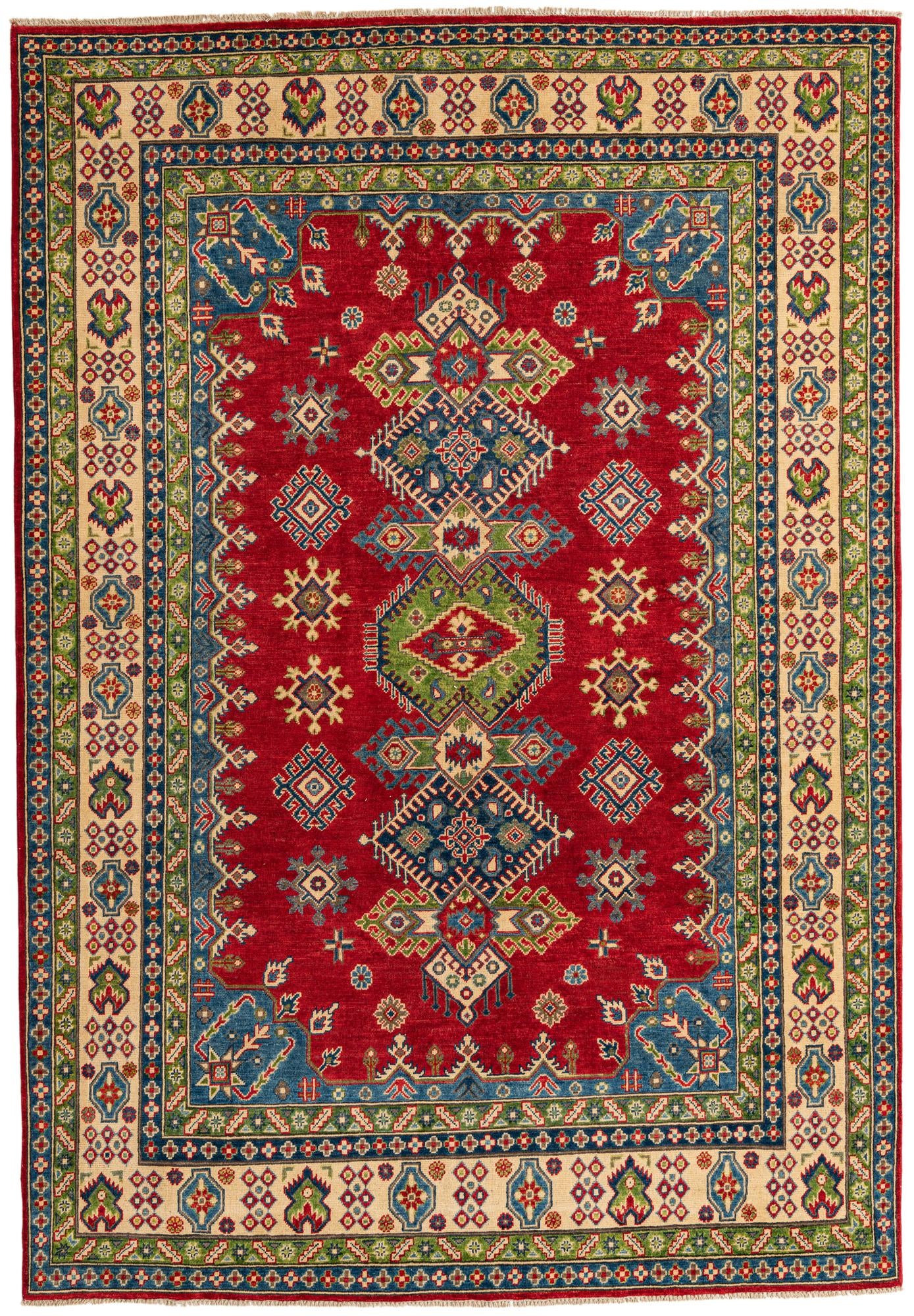6' 10 x 9' 10 Hand Knotted Kazak Rug